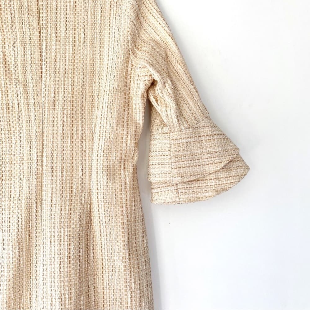 CK Bradley "Hazel" Tweed V-Neck Shift Dress Gold Threading Medium Quiet Luxury - Thumbnail 9