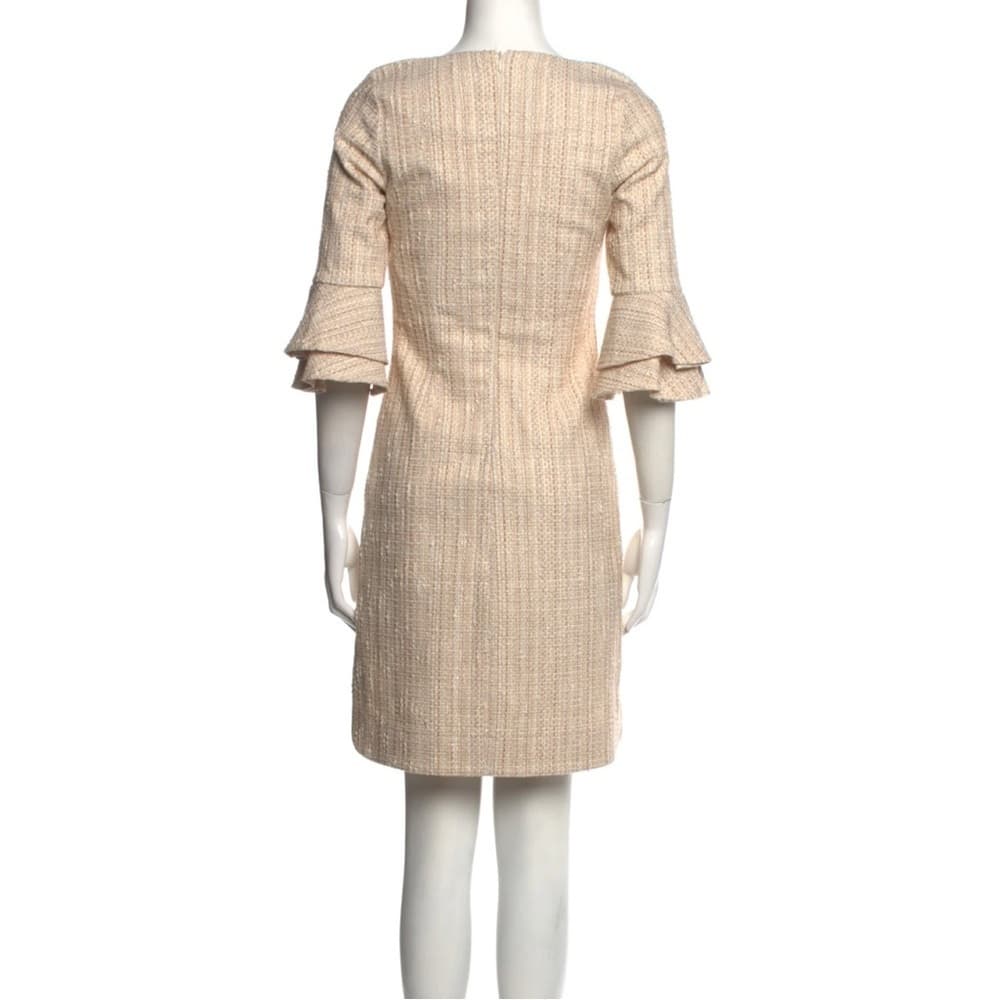CK Bradley "Hazel" Tweed V-Neck Shift Dress Gold Threading Medium Quiet Luxury