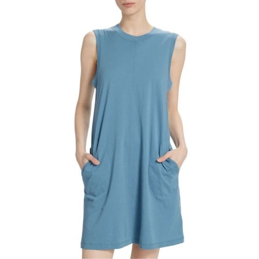 NWT ATM Anthony Thomas Melillo Antique Blue Sleeveless Tank Dress Small Luxury - Thumbnail 8