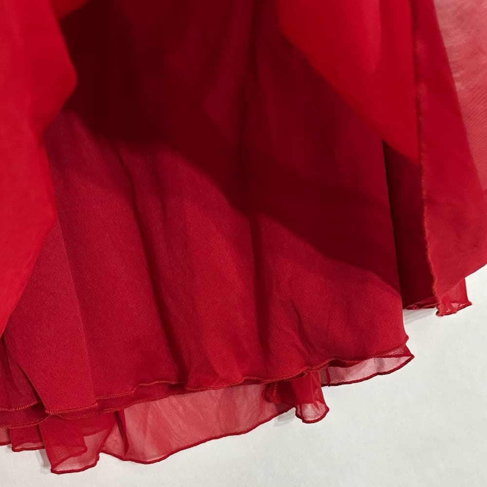 Speechless Red Strapless Sweetheart Chiffon Dress Y2K Vintage Size 3 Juniors - Thumbnail 4