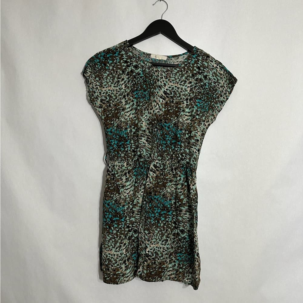Forever 21 Abstract Animal Print Cinched Waist Mini Dress Size Medium