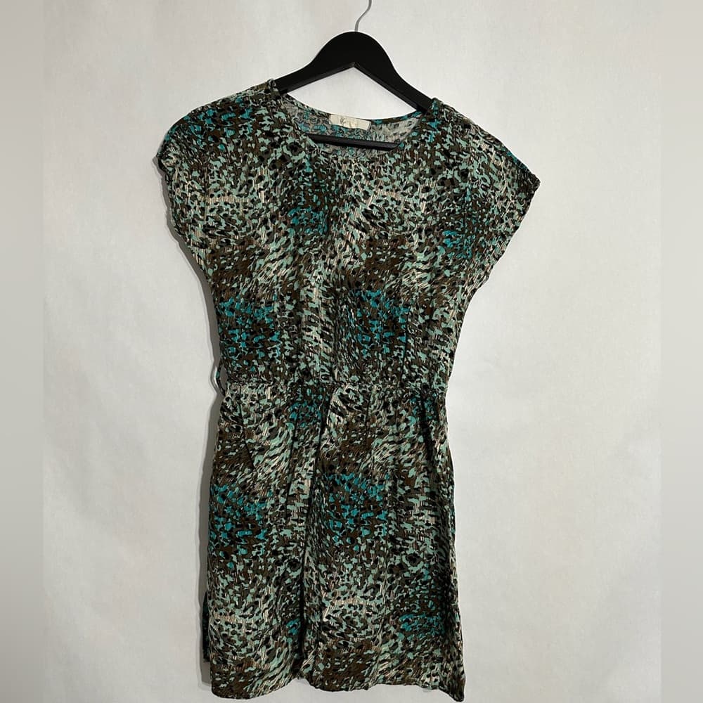 Forever 21 Abstract Animal Print Cinched Waist Mini Dress Size Medium - Thumbnail 3