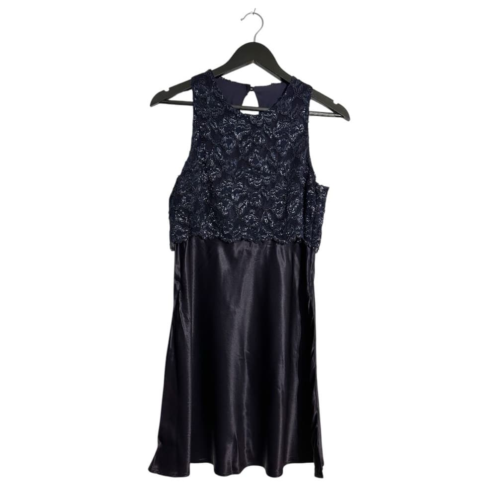 Steppin Out Black Lace Sequin Mini Party Dress Vintage Size 13/14 Juniors Party - Thumbnail 9