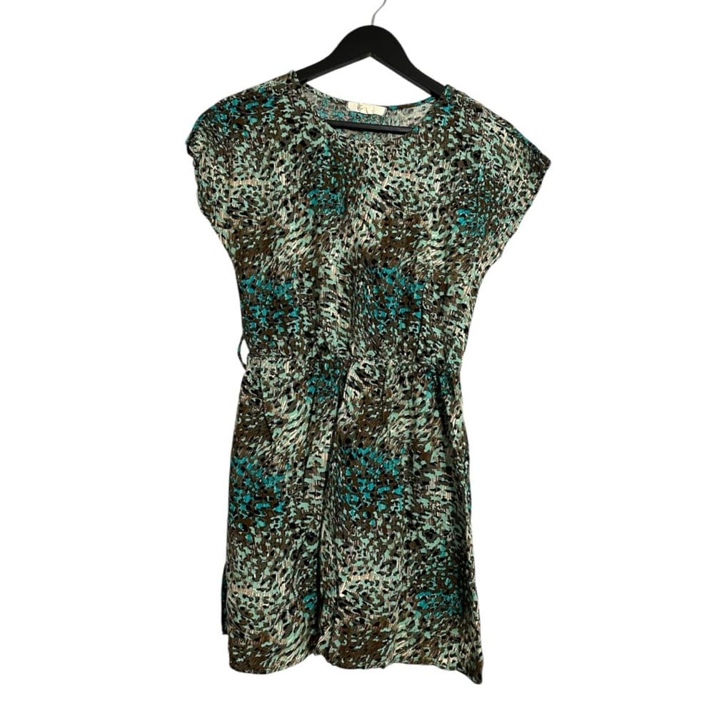 Forever 21 Abstract Animal Print Cinched Waist Mini Dress Size Medium - Thumbnail 9