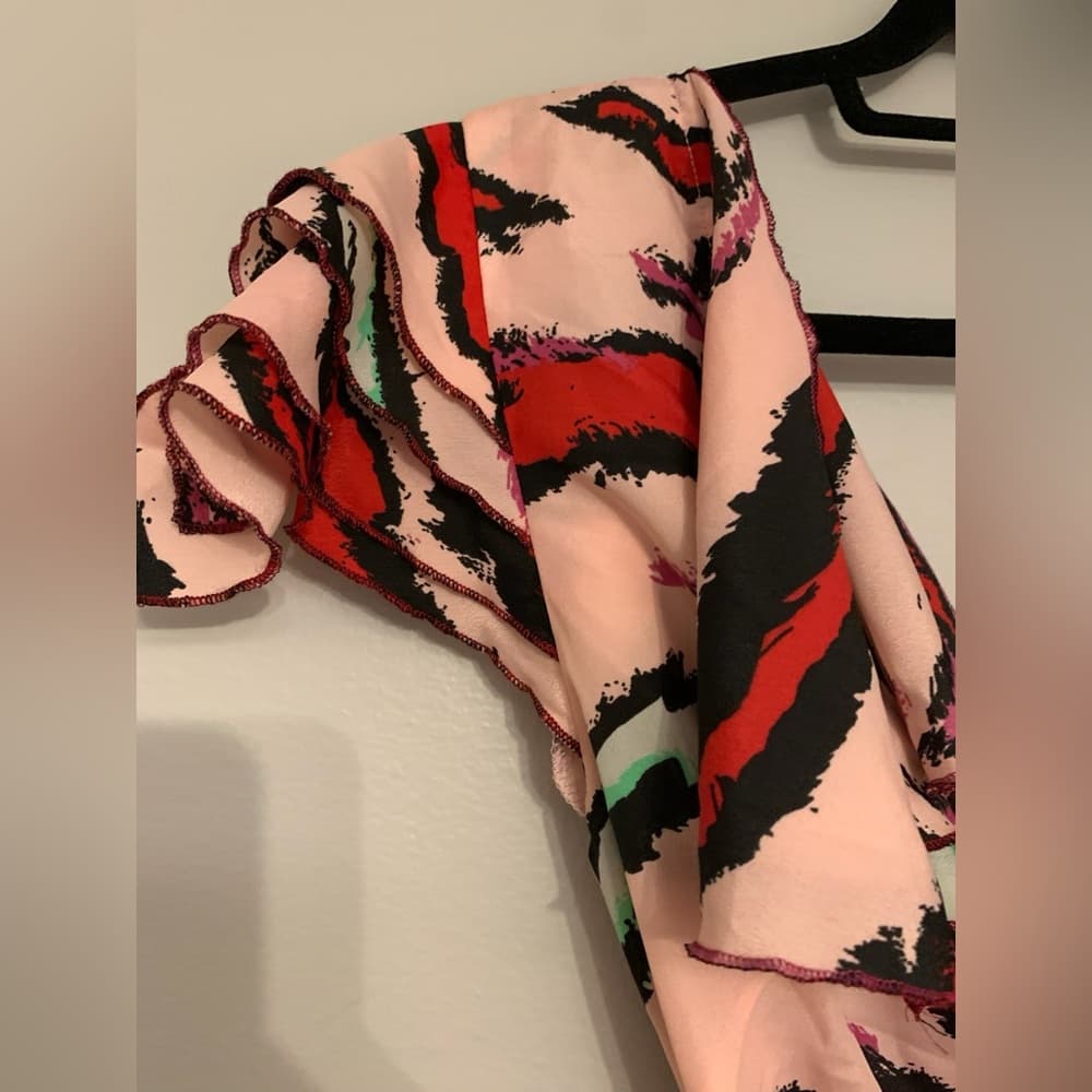NWT Zac Posen Target Pink Tiger Zebra Print Ruffle Dress Size Medium Cocktail - Thumbnail 12