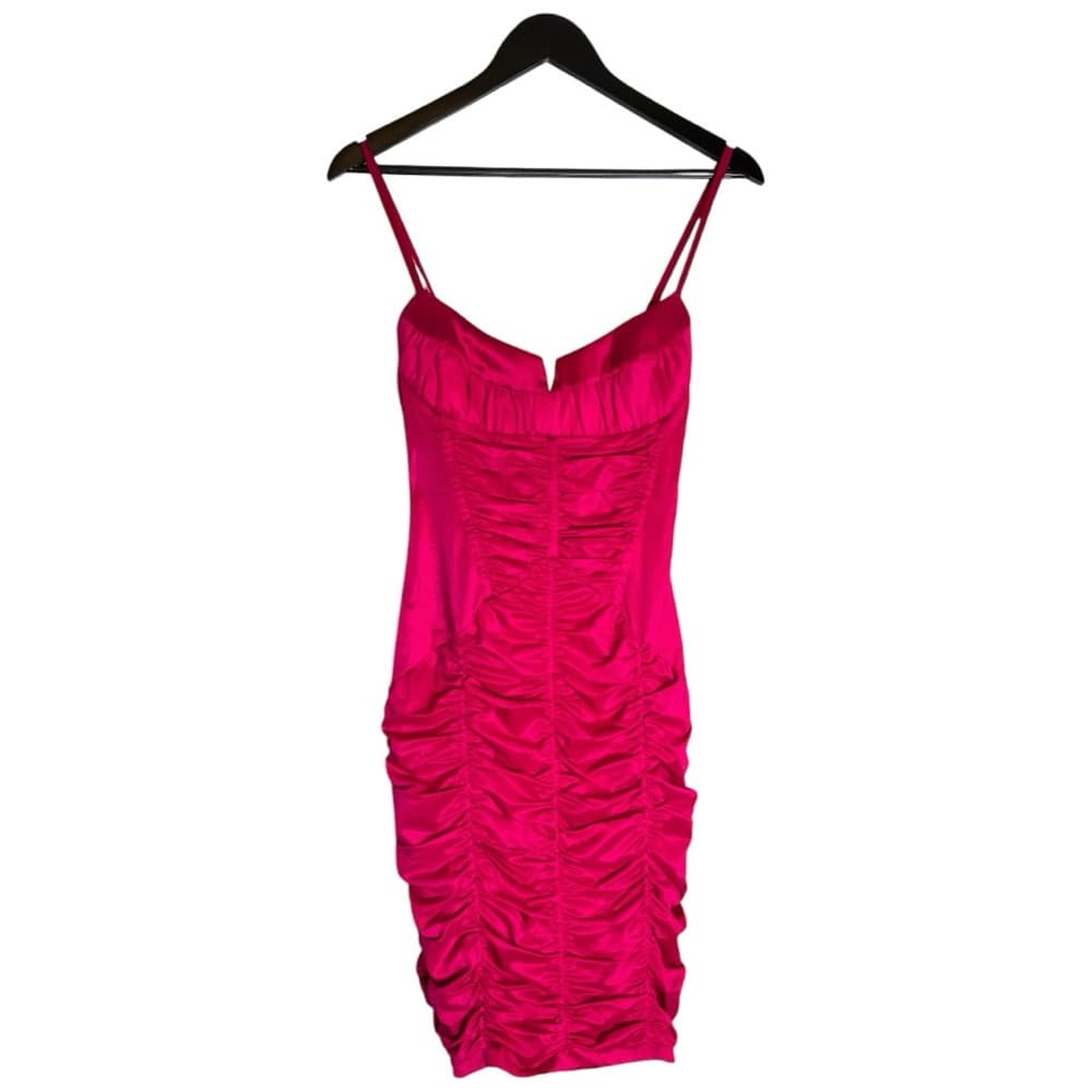 Bebe Ruched Pink Y2K Barbie Bodycon Dress Size Medium Hot Girl Vintage