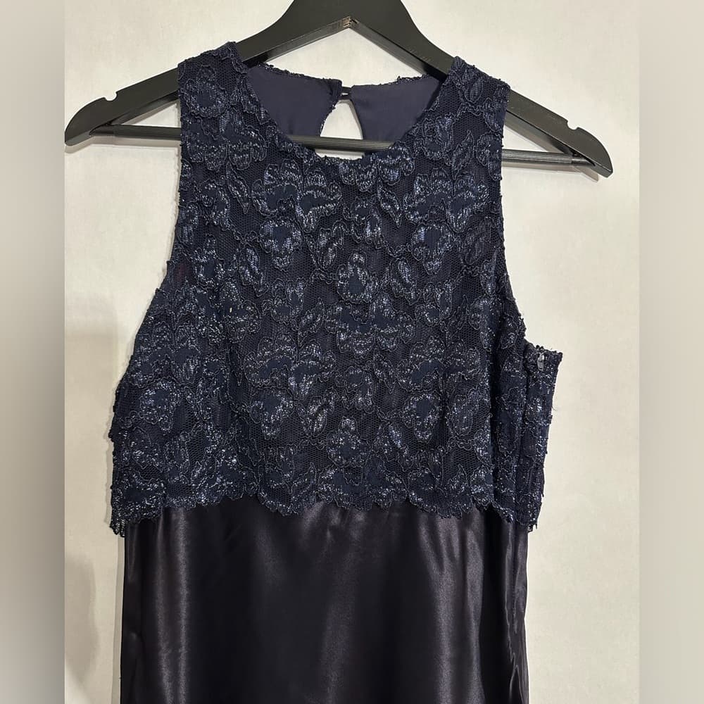 Steppin Out Black Lace Sequin Mini Party Dress Vintage Size 13/14 Juniors Party - Thumbnail 2