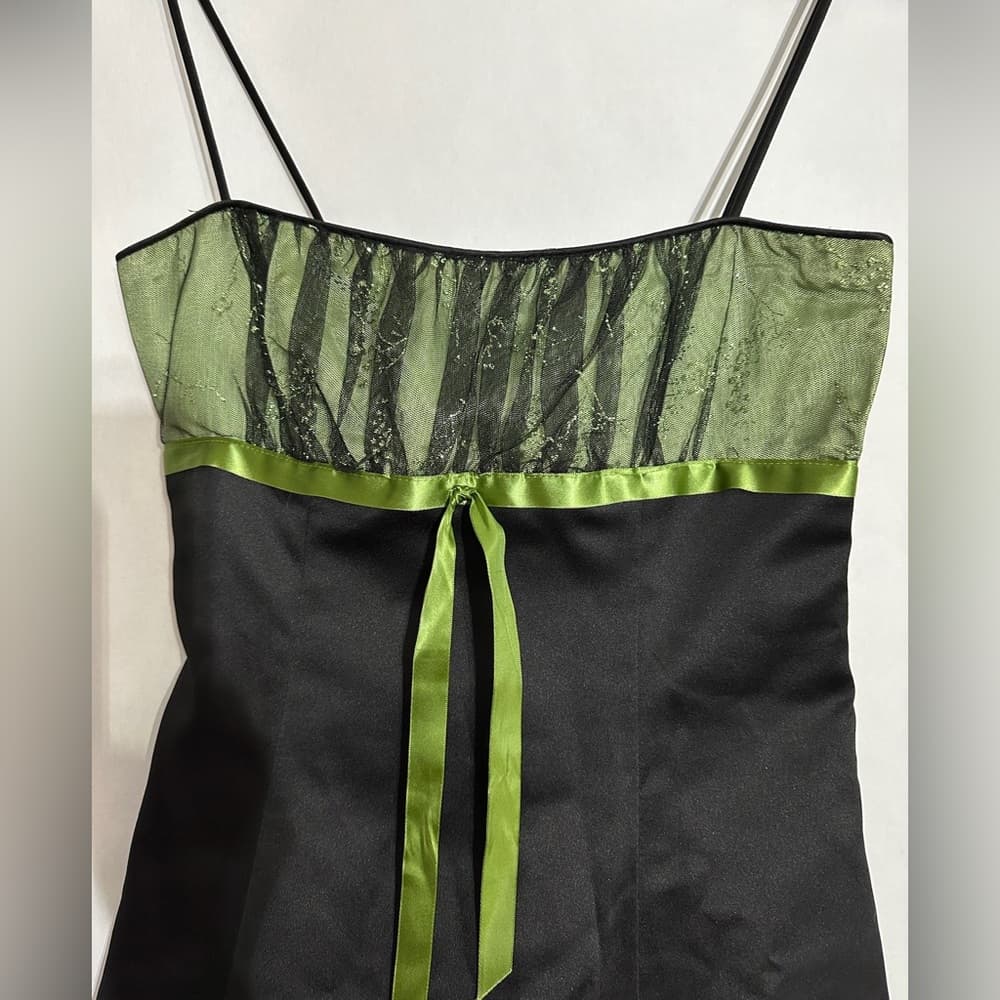 Zum Zum Black Green Glitter Bust Cocktail Party Dress Size 5 Juniors - Thumbnail 6