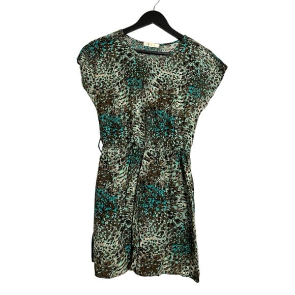 Forever 21 Abstract Animal Print Cinched Waist Mini Dress Size Medium - Thumbnail 10