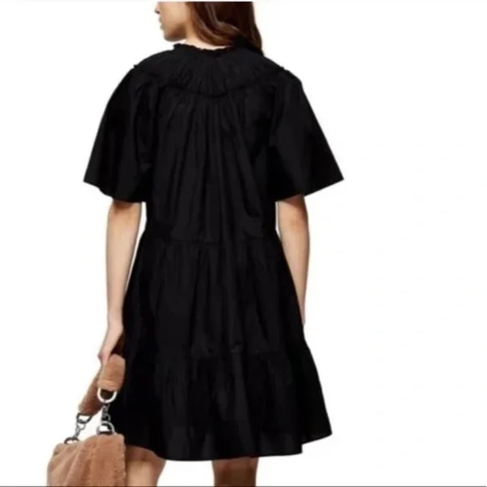 Topshop Black Smocked Poplin Babydoll Dress Women’s Size US 2 | Tunic Shift - Thumbnail 13