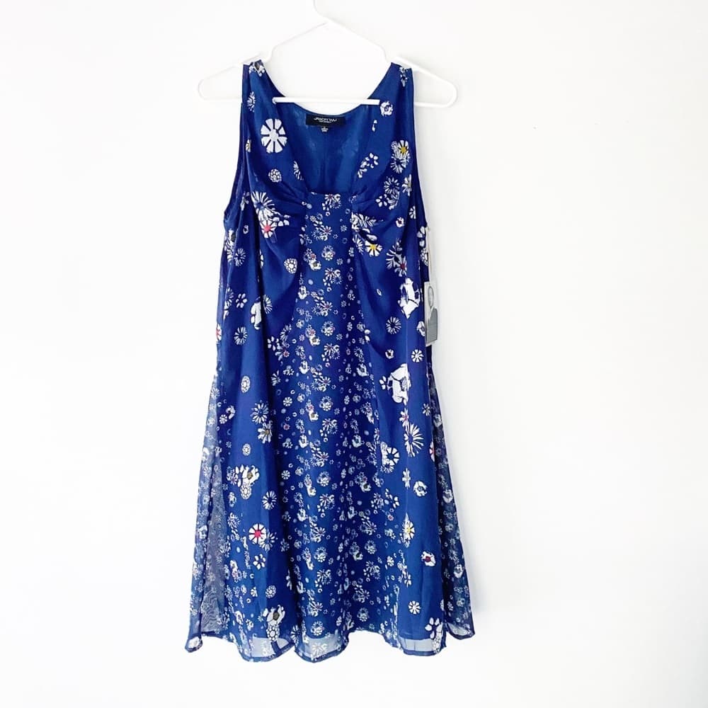 NWT Jason Wu Target Blue Floral A-Line Sleeveless Dress Size Large NO BELT gift - Thumbnail 2