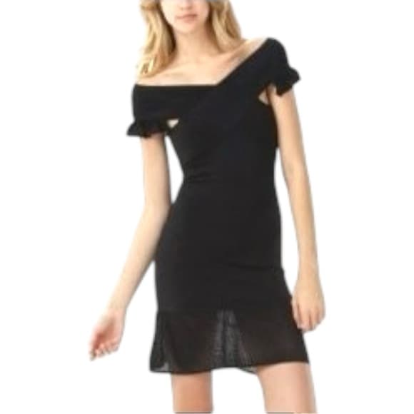 NWT Zac Posen for Target Black Bodycon Metallic Knit Dress Size Medium - Thumbnail 12