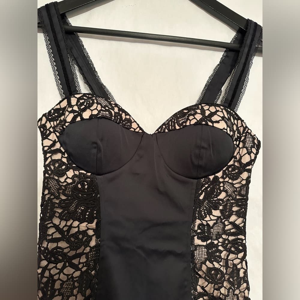 NWOT Nasty Gal Collection Dark Habits Overlay Nude Illusion Lace Size X-Small - Thumbnail 7