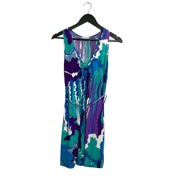 Walter Watercolor Abstract Print Sleeveless Dress Size Medium Resortwear - Thumbnail 10
