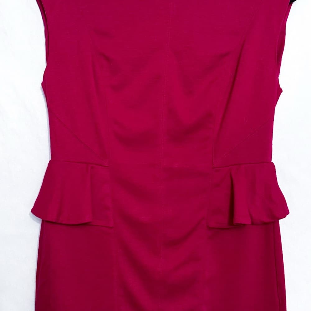 NEW Forever 21 Pink Half Side Peplum Dress Size Large Office Barbie Business - Thumbnail 2