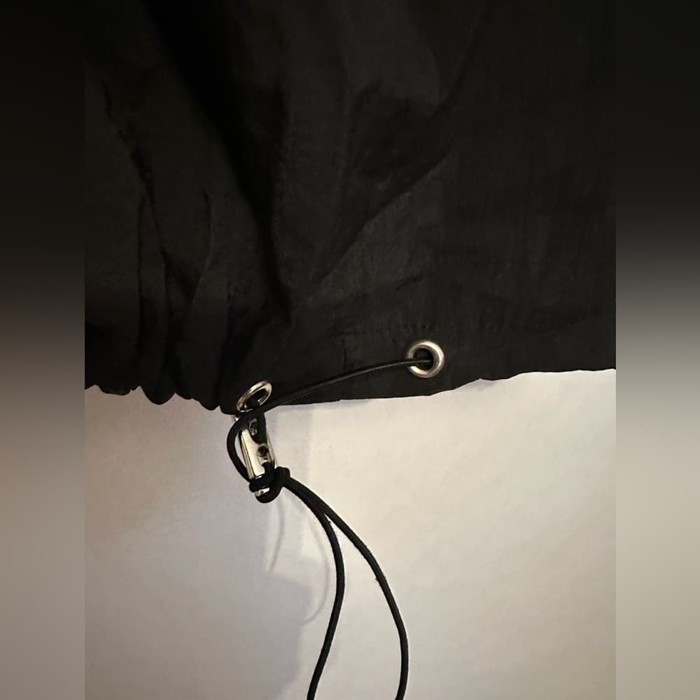 ASOS Design Black Dress Mixed Material Cinch Hem Balloon Skirt Minimalist US 4 - Thumbnail 6