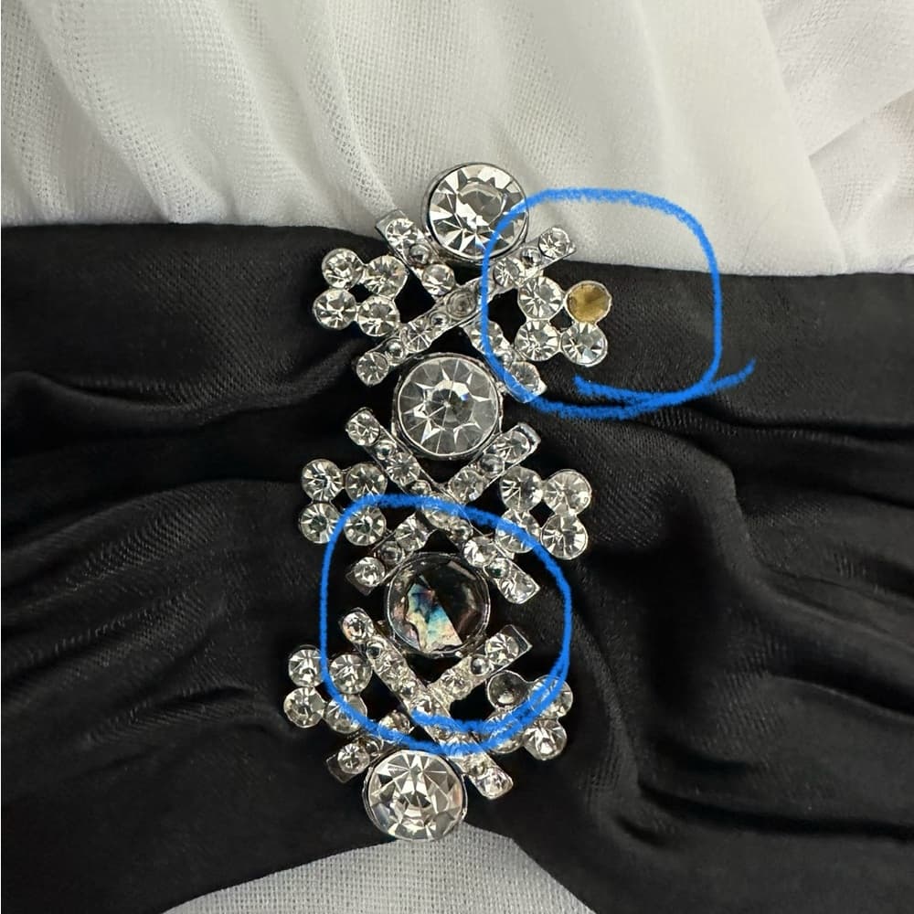Deb Black White Halter Mini Dress Rhinestone Clubwear Cocktail Party Y2K Medium - Thumbnail 8