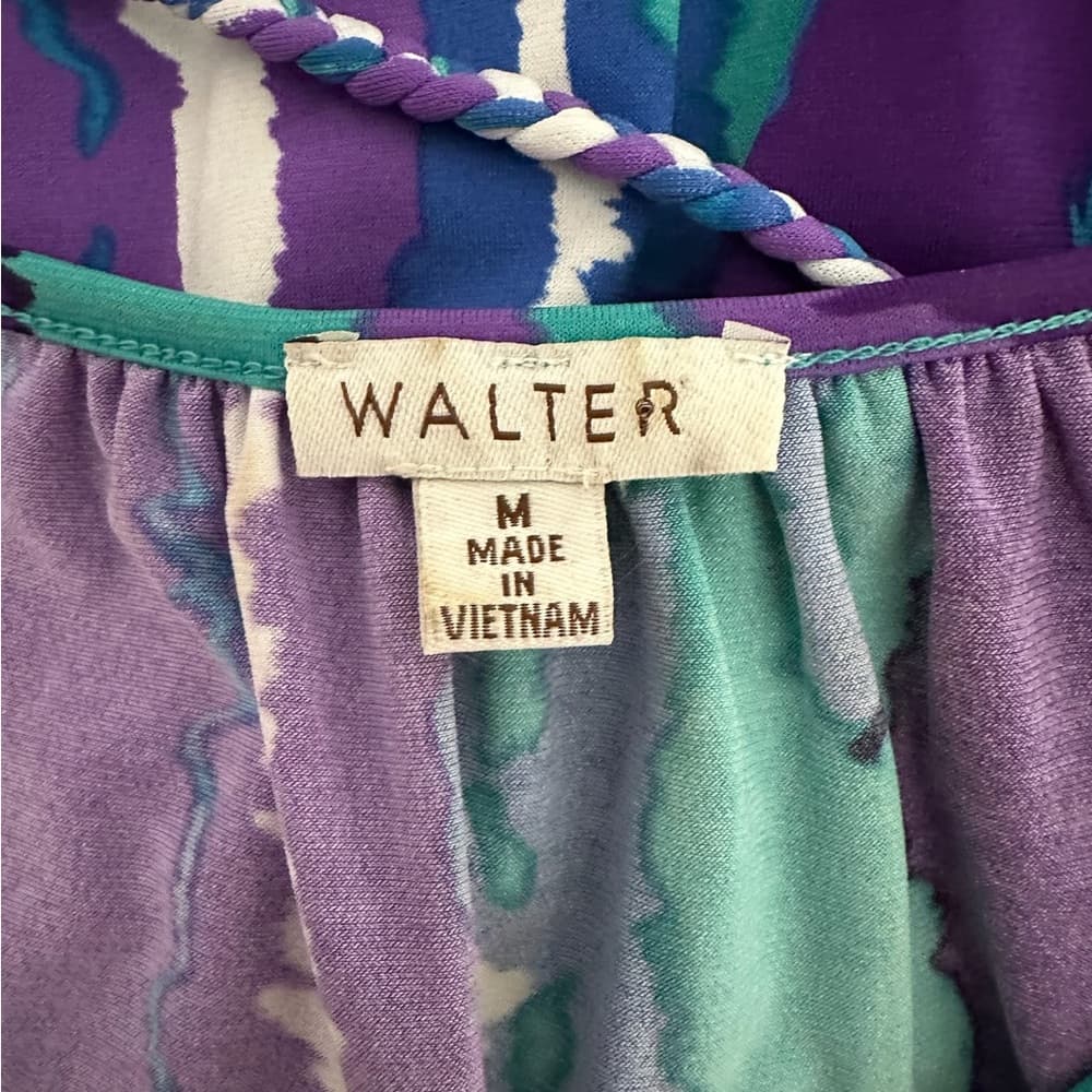 Walter Watercolor Abstract Print Sleeveless Dress Size Medium Resortwear - Thumbnail 5