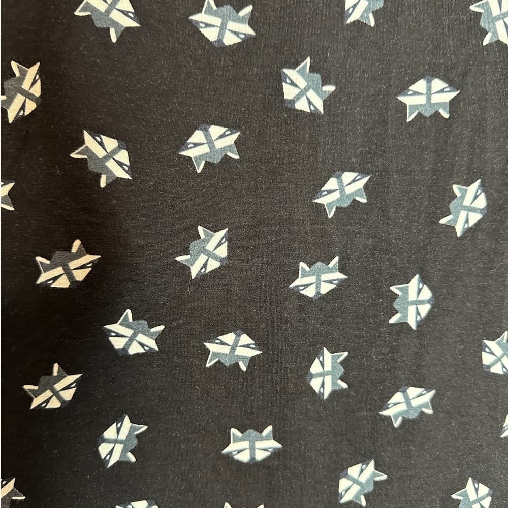 LuLaRoe Julia Dress Fox Face Print Black Raglan Sleeve Black White Grey Large - Thumbnail 2