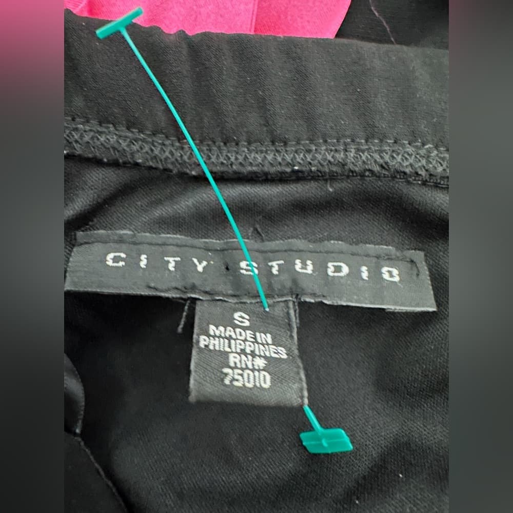 City Studio One Shoulder Black Dress Y2K Pink Satin Sash Size Small