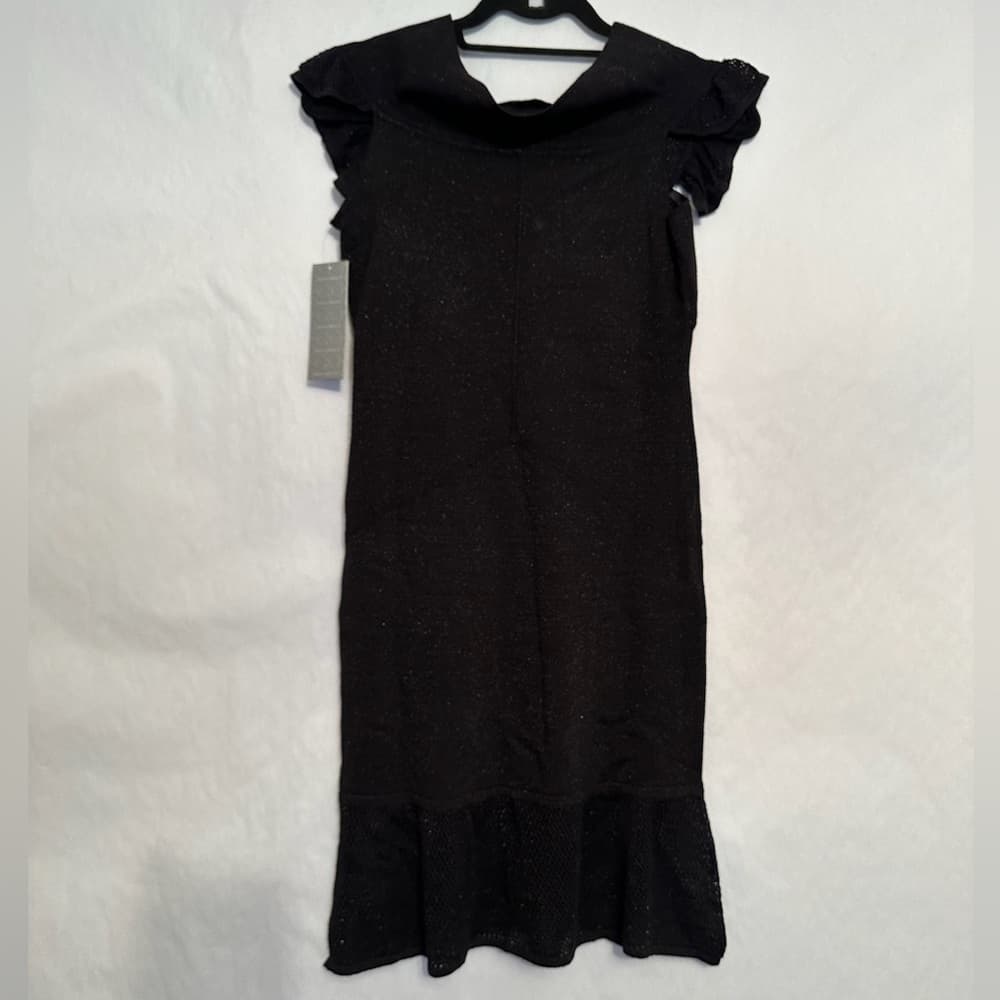 NWT Zac Posen for Target Black Bodycon Metallic Knit Dress Size Medium - Thumbnail 9
