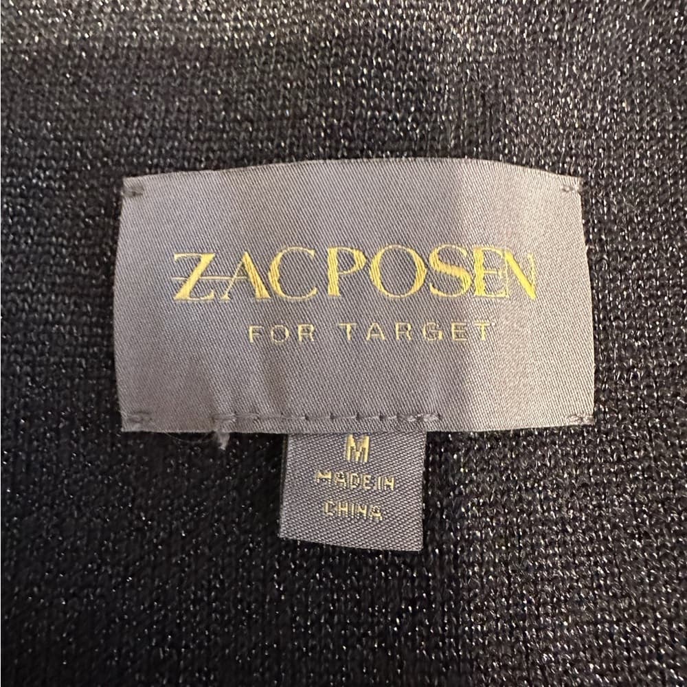NWT Zac Posen for Target Black Bodycon Metallic Knit Dress Size Medium - Thumbnail 6