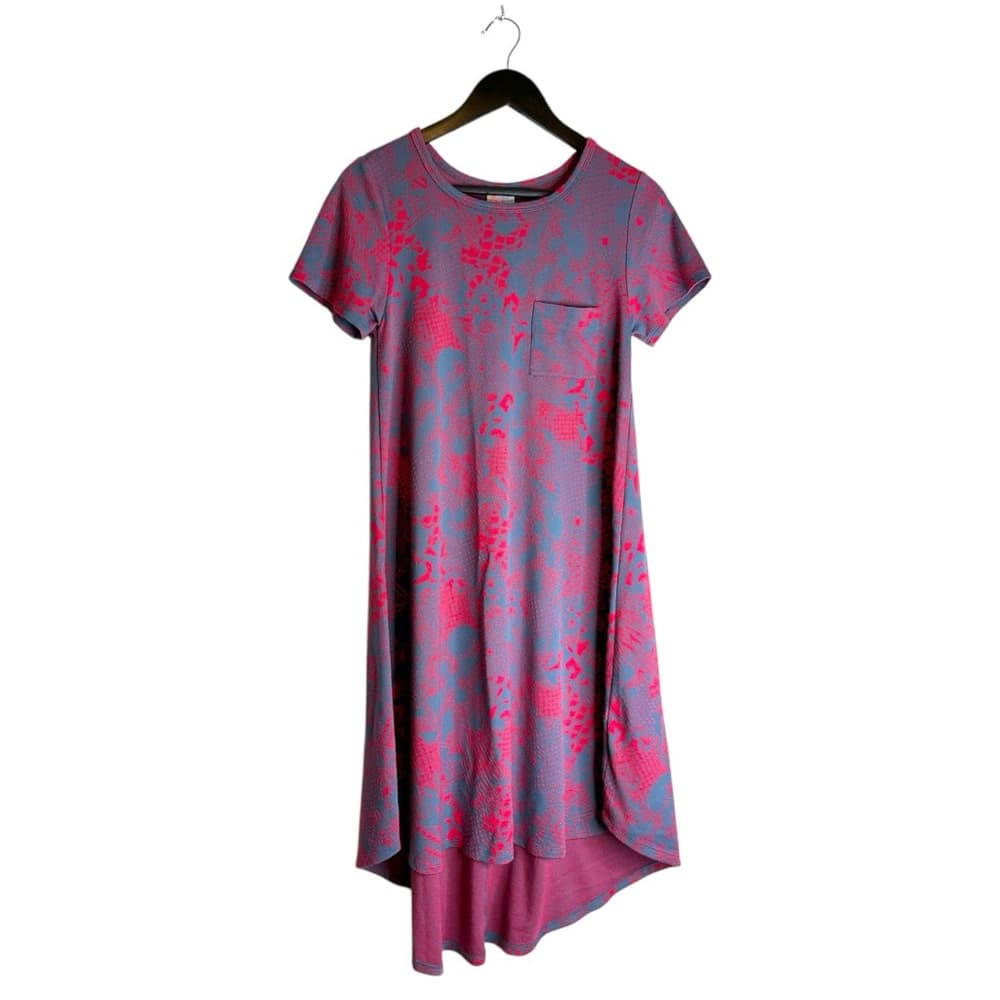 LuLaRoe Carly Dress High-Low T-Shirt Dress Abstract Print Size X-Small - Thumbnail 8