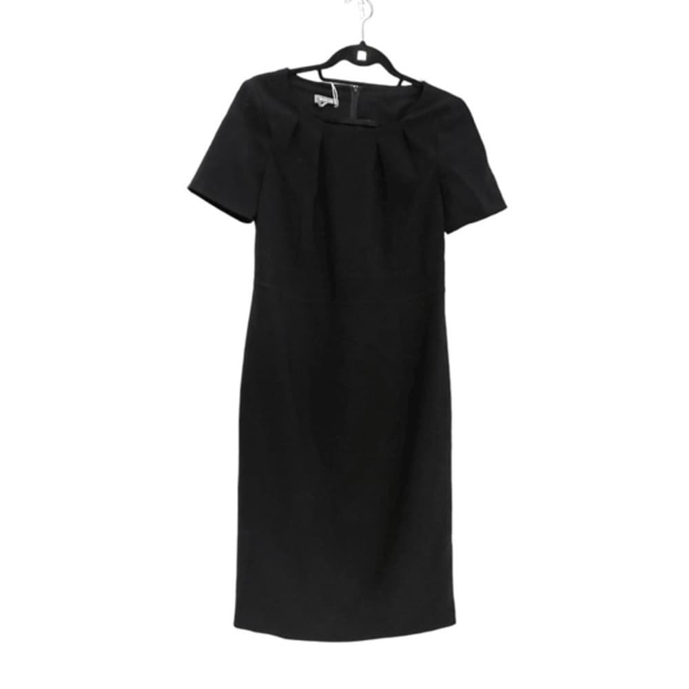 NWT Basler Black Pleated Neck Sheath Dress Classic Career GR 36 US 6 See Chart - Thumbnail 2