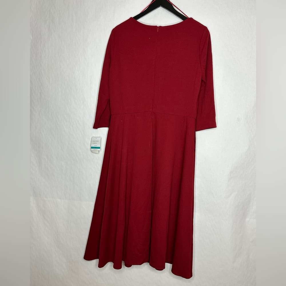 NWT Danny & Nicole Paprika Red Draped Neck Fit & Flare Dress Size 16 Occasion - Thumbnail 4