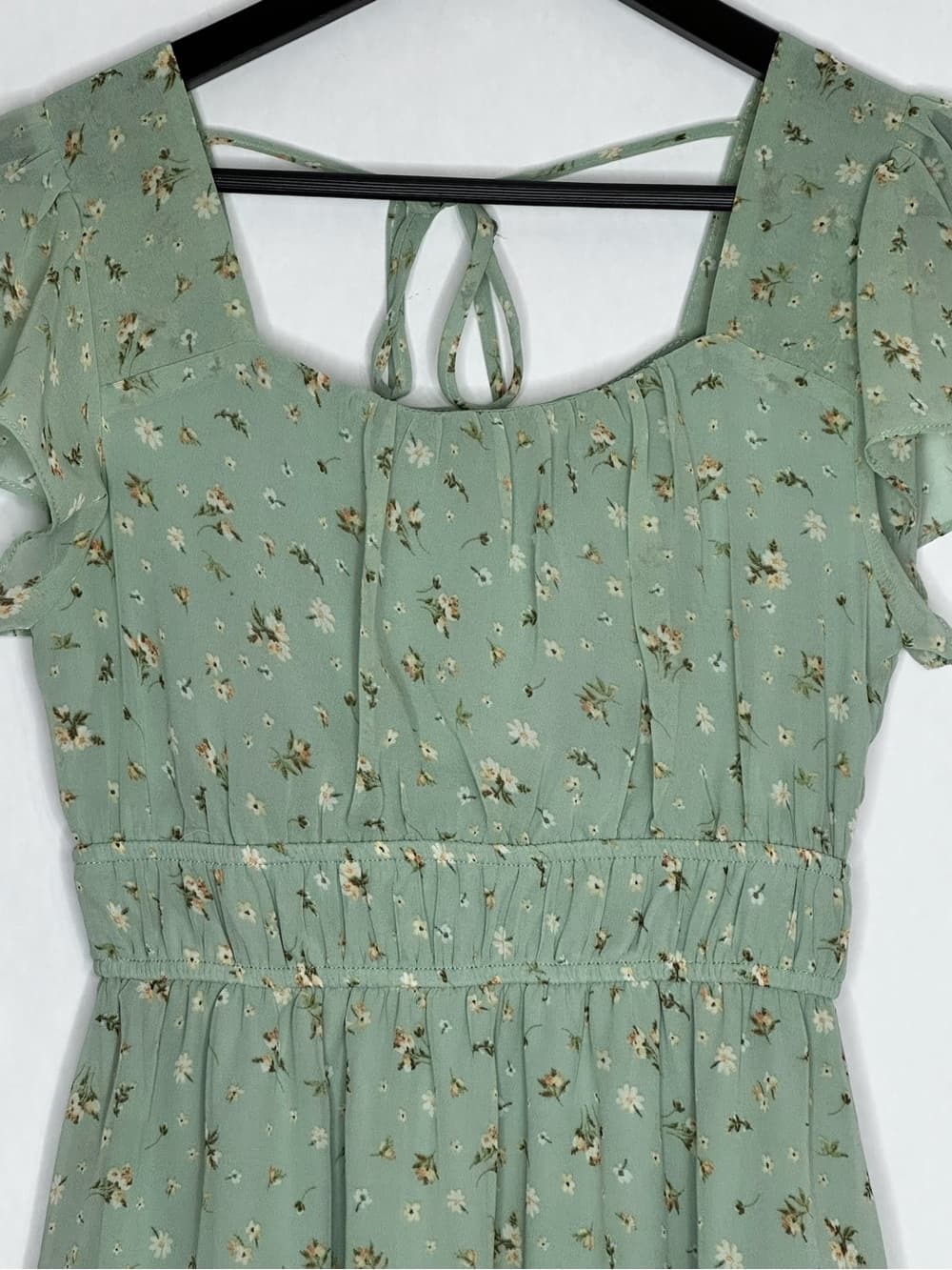 Altar’d State Light Sage Green Ditsy Floral Cottagecore Mini Dress Small - Thumbnail 2