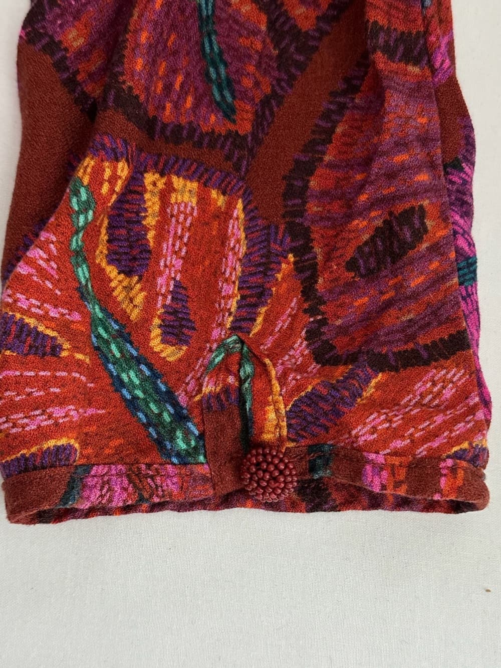 Farm Rio Delicate Leaves Midi Dress Red Tropical Leaf Print Size XL Resortwear - Thumbnail 7