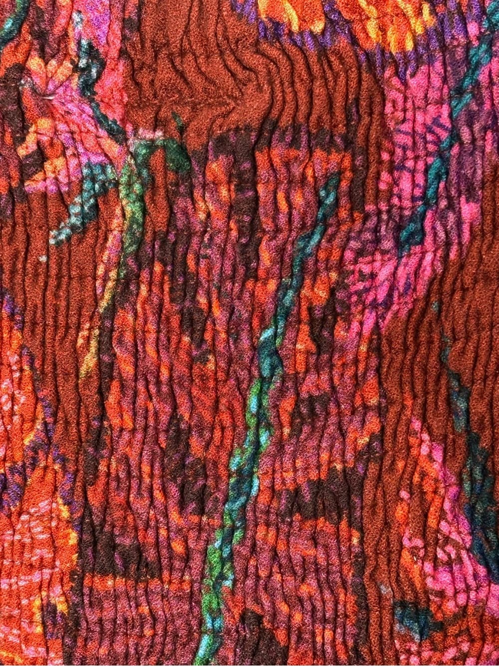 Farm Rio Delicate Leaves Midi Dress Red Tropical Leaf Print Size XL Resortwear - Thumbnail 4
