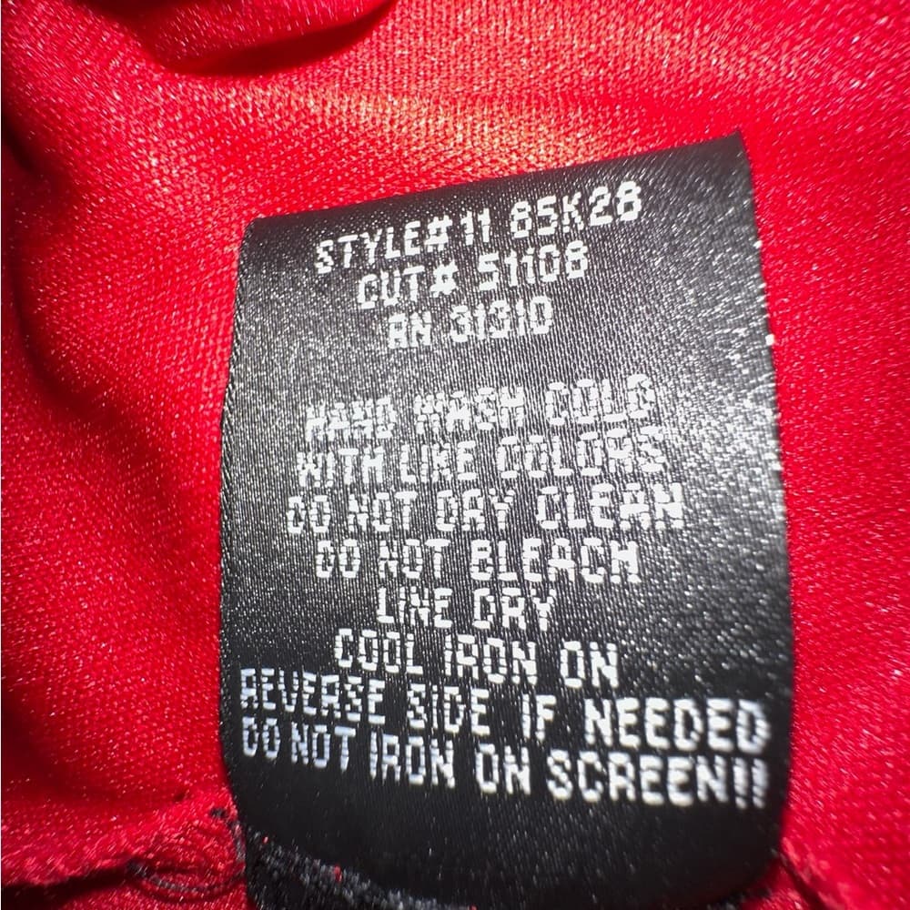 IZ Byer California Red Empire Waist Dress Y2K Vintage Silver Sequin Size Medium - Thumbnail 5