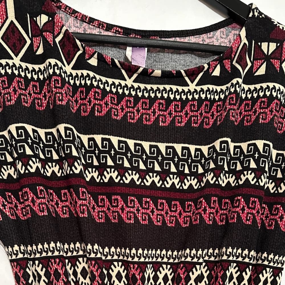 Alya x Francesca’s Multicolor Geometric Print Elastic Waist Dress Size Medium - Thumbnail 8