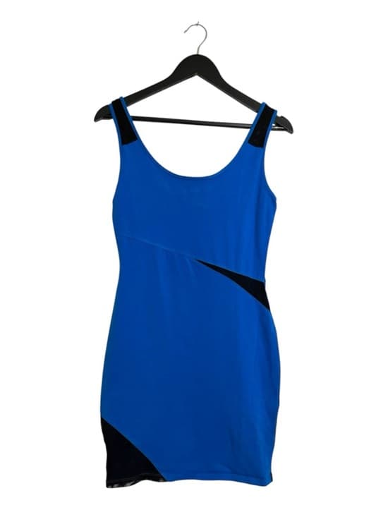 Rock & Republic Blue Bodycon Mini Dress Colorblock Mesh Size Small Y2K Baddie - Thumbnail 7