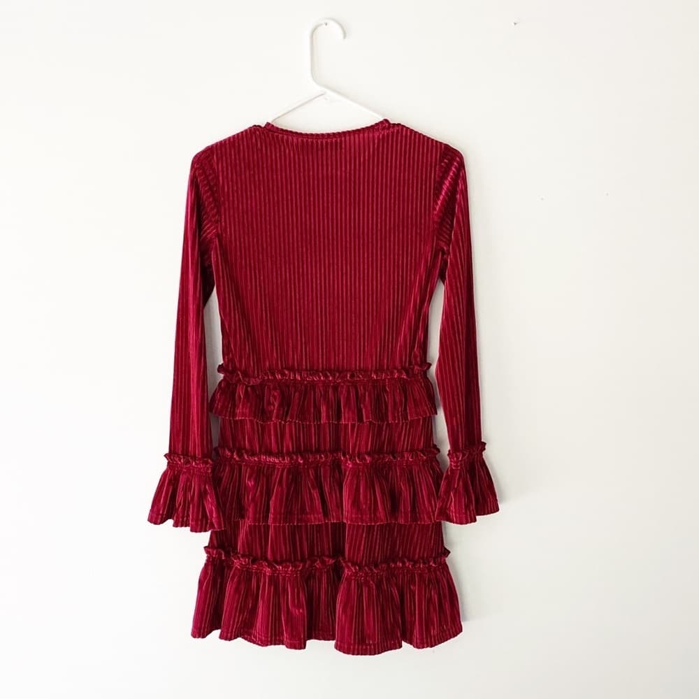 The Fifth Label Adore Velvet Ruffle Dress - Size Small, Cherry - Thumbnail 15