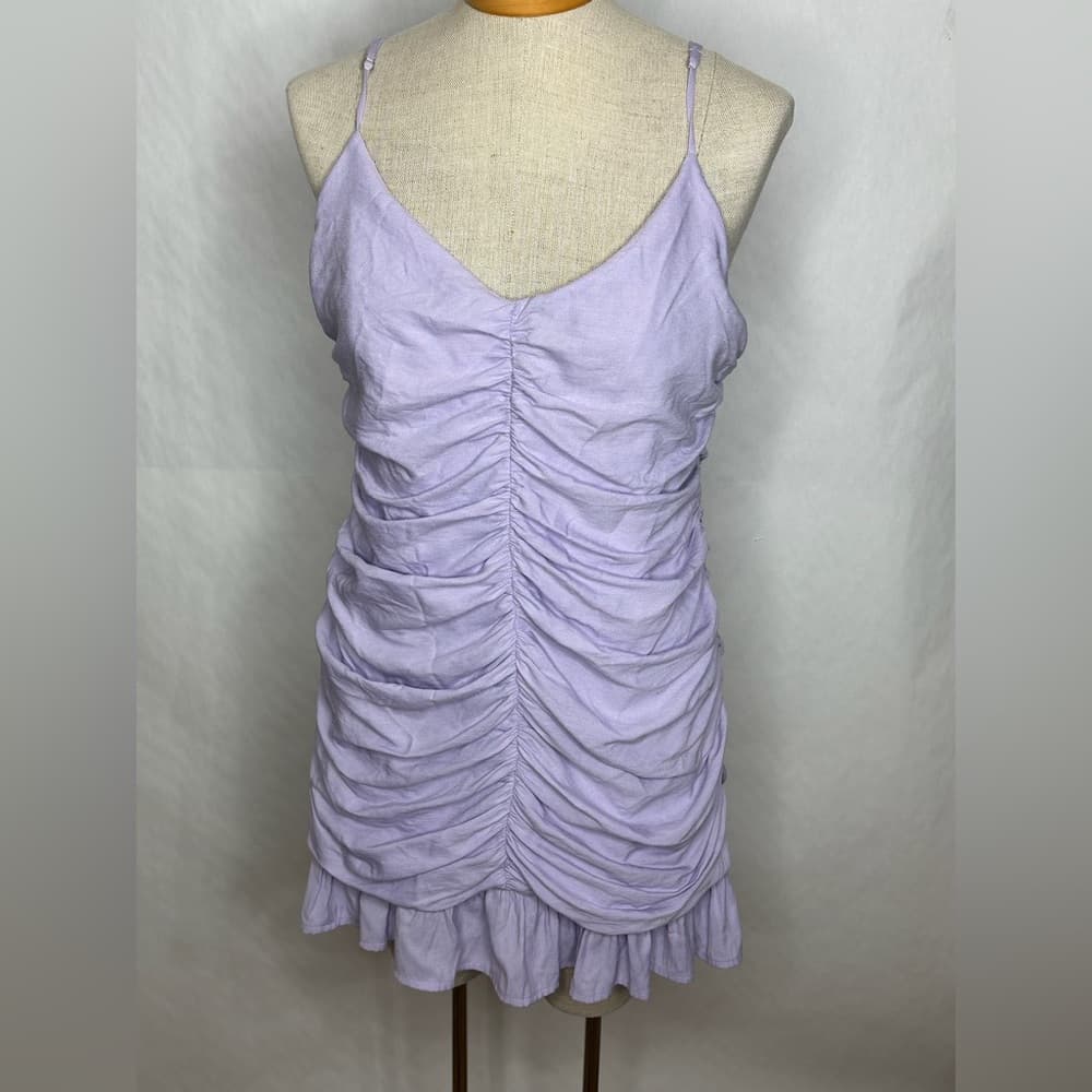 Elodie Lavender Ruched Mini Dress Size Large Coquette Lolita Girly