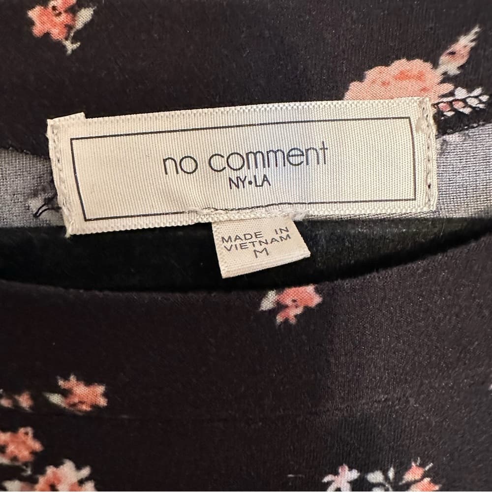 No Comment Black Floral Babydoll Cottagecore Mini Skater Dress Medium - Thumbnail 2