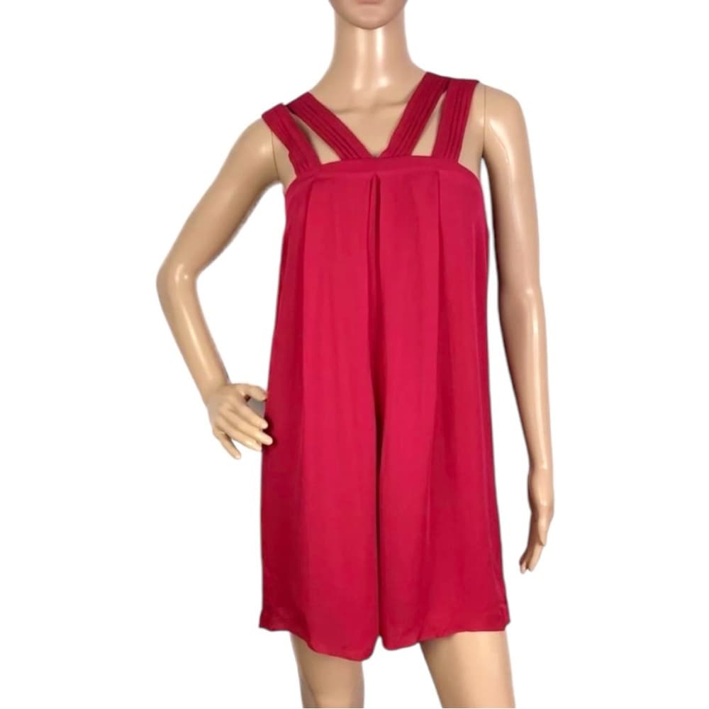 Alice + Olivia Silk Babydoll Mini Dress Pink Y2K Strappy XS Luxury Resortwear - Thumbnail 2