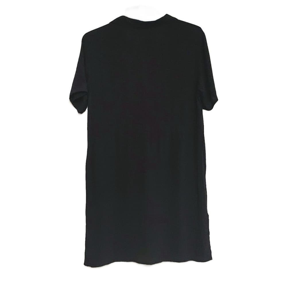 Very J Women's Black Button-Up Short Sleeve Collar Dress Size Medium - Thumbnail 2
