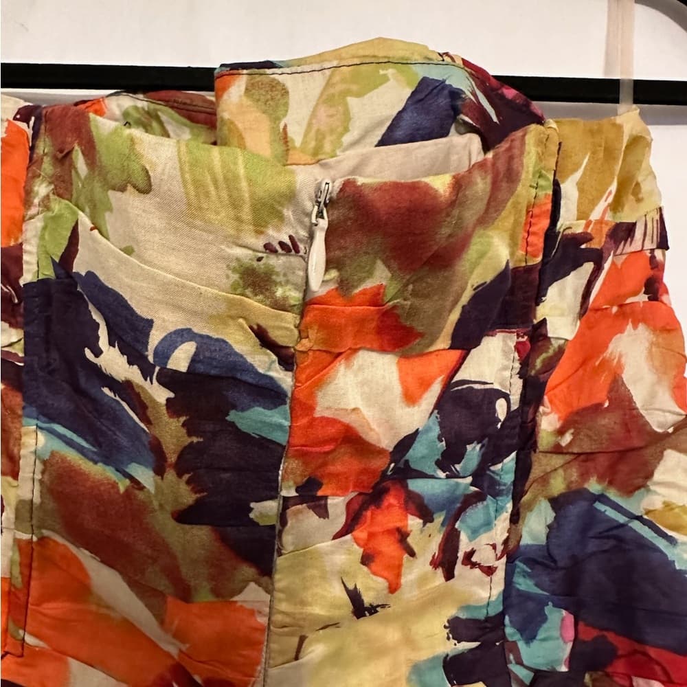 NWT BB Dakota Strapless Ruched Watercolor Floral Print Mini Dress Size 10 - Thumbnail 6