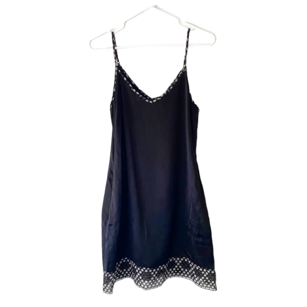 NWT 7 For All Mankind Mini Slip Dress 100% Silk Printed Trim Size Medium Y2K - Thumbnail 15