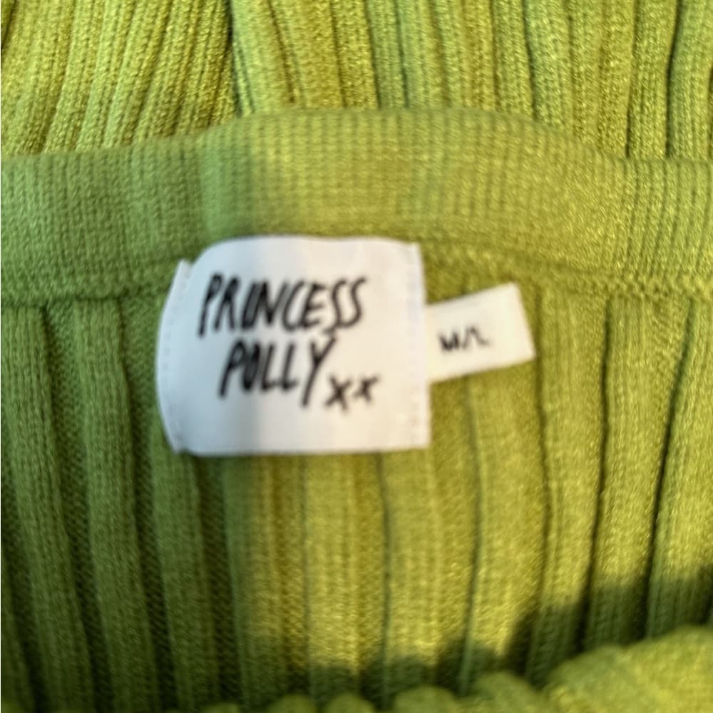 Princess Polly Olia Mini Dress Green Ribbed Cut Out Tube Dress in Size M/L - Thumbnail 14