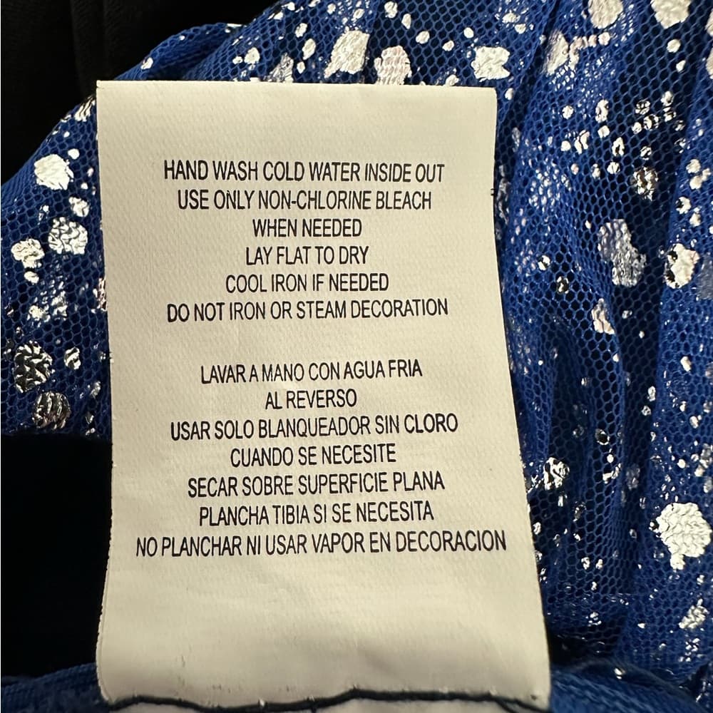 Speechless Glitter Bodice Layered Ruffle Mini Dress Y2K Blue & Black Size Small - Thumbnail 5