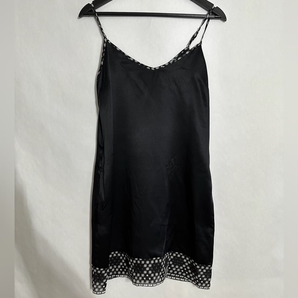 NWT 7 For All Mankind Mini Slip Dress 100% Silk Printed Trim Size Medium Y2K - Thumbnail 12