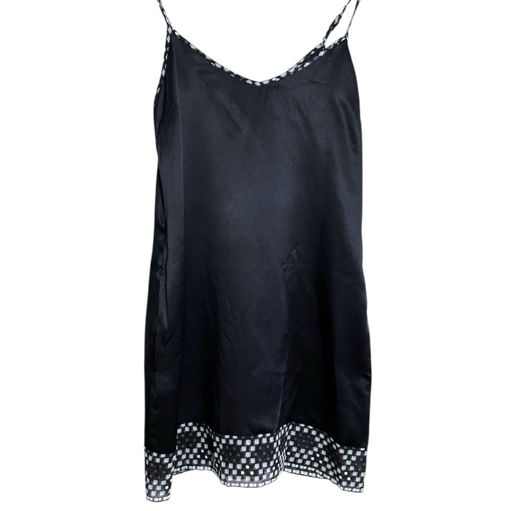 NWT 7 For All Mankind Mini Slip Dress 100% Silk Printed Trim Size Medium Y2K - Thumbnail 14