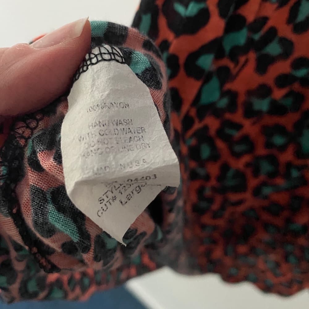 Neon Orange Teal Cheetah Print Mini Dress - Thumbnail 9
