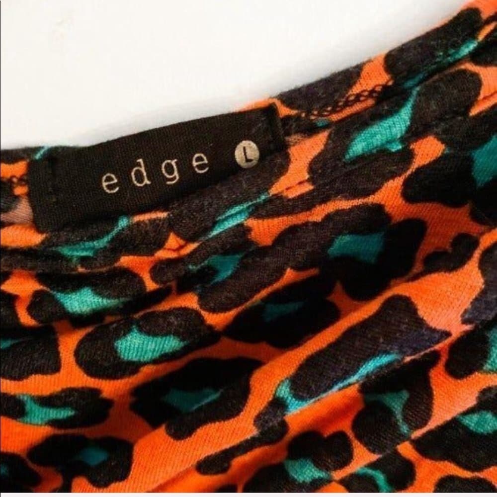 Neon Orange Teal Cheetah Print Mini Dress - Thumbnail 2