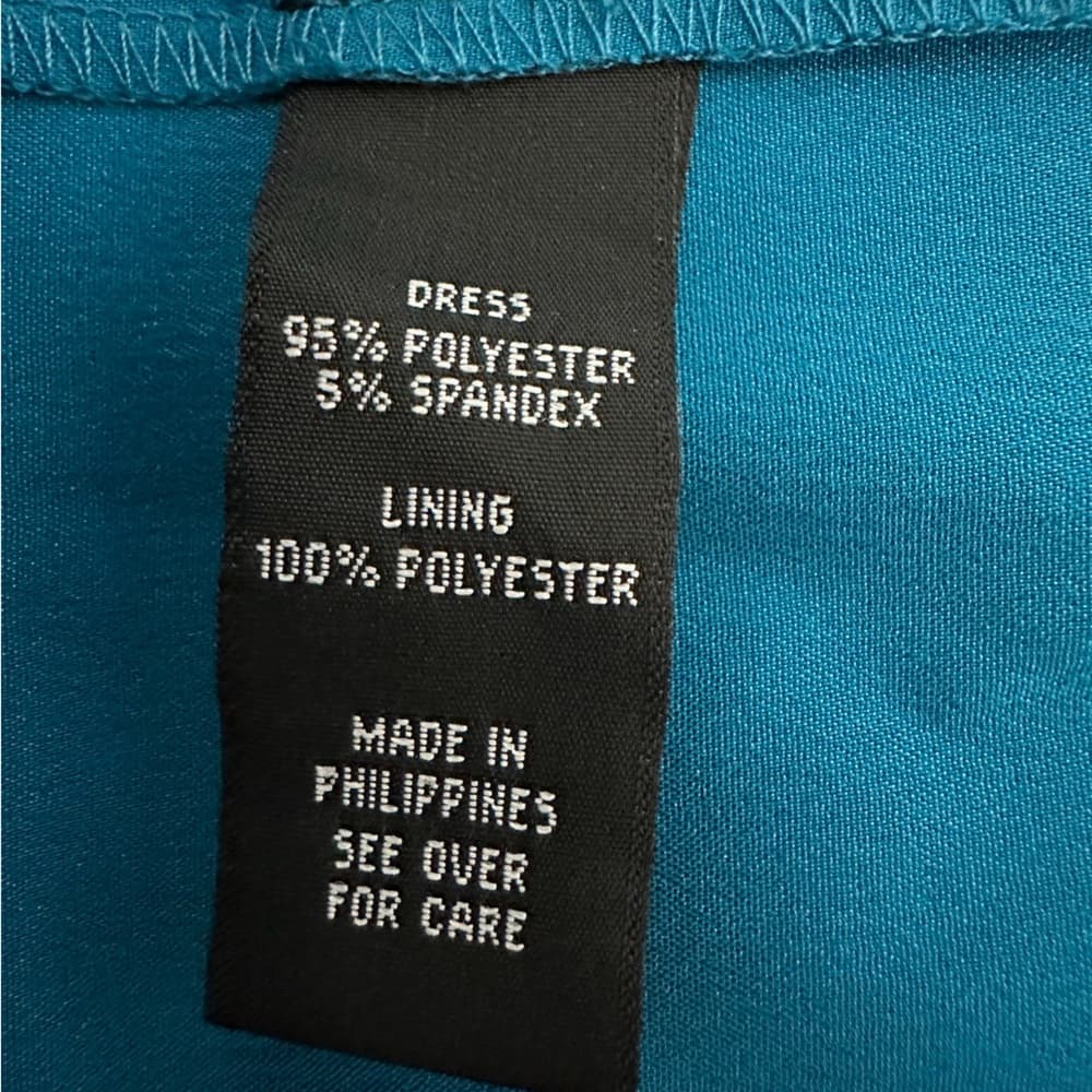 NWT A. Byer Satin Teal Cocktail Dress Pleated Bodice Size 3 | Y2K Deadstock Prom - Thumbnail 6