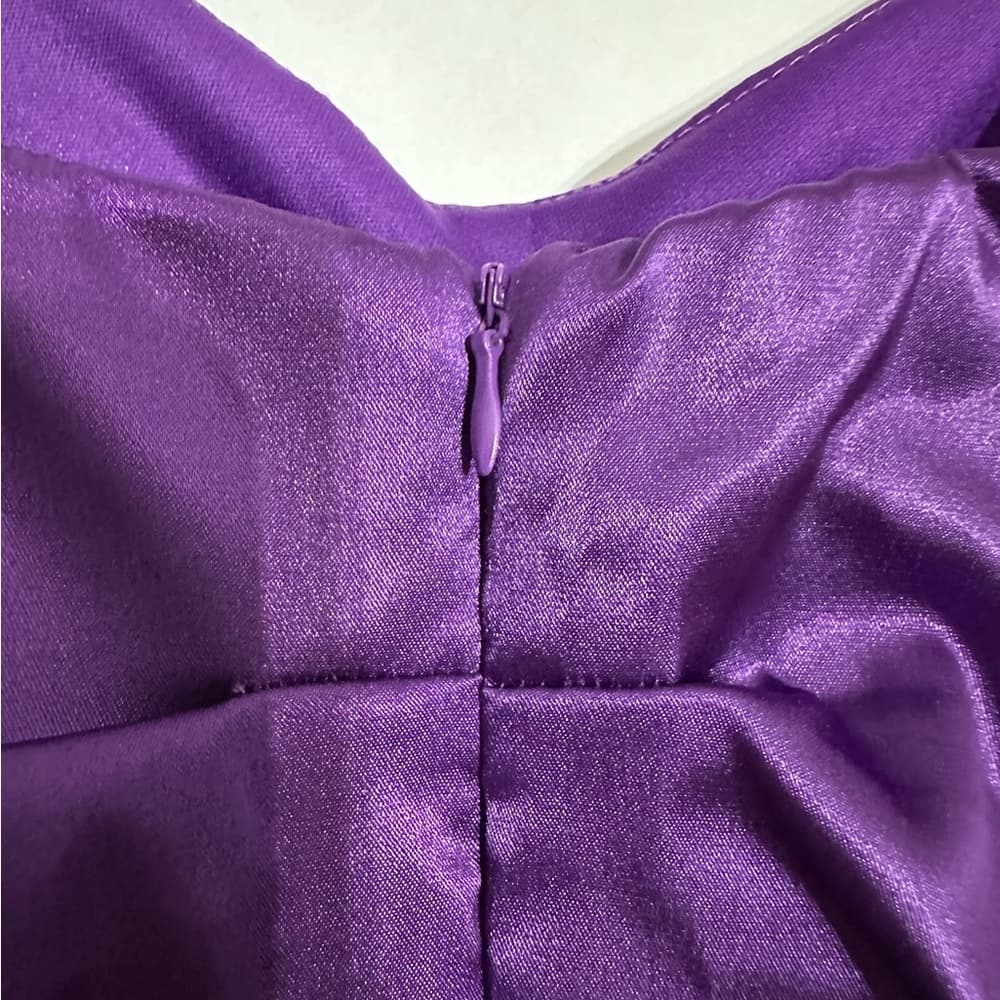 B. Darlin Purple Mini Cocktail Party Dress with Bow Detail Y2K Juniors Size 5/6 - Thumbnail 2